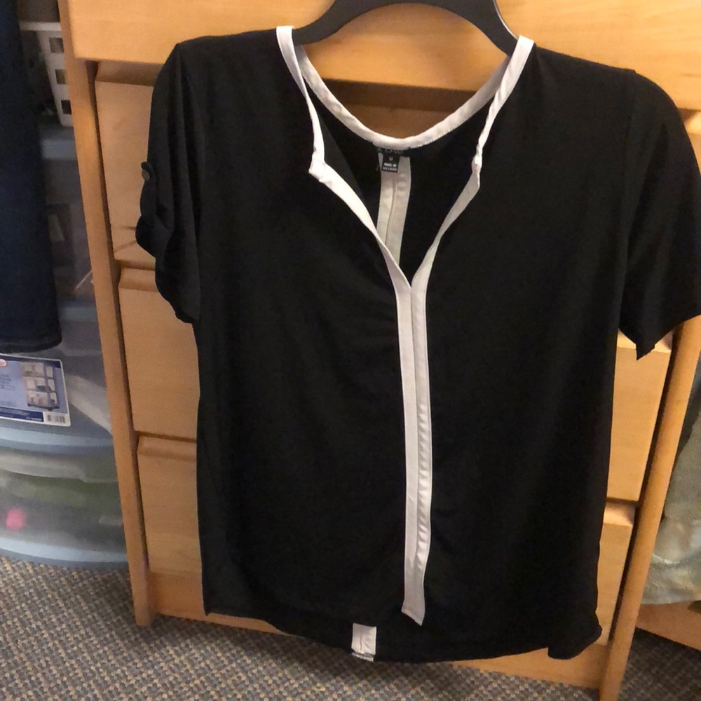 Black V-Neck Blouse